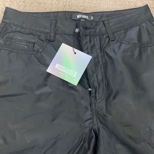 Black faux leather Missguided pants